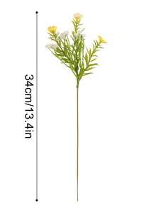 1/6支装，13.4英寸仿真春夏花卉摆件，白色雏菊。多种颜色可选。非常适合婚礼装饰、客厅摆设、DIY花瓶插花、餐桌摆饰和新娘捧花。也是一份很棒的礼物。 - 白色 - 查看 5