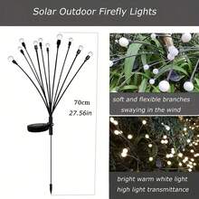 1 buah Lampu Tiang Tanah Kunang-kunang Tenaga Surya 6LED/8LED/10LED, Tahan Air untuk Taman, Teras, Berkemah, Liburan, Pernikahan, Dekorasi Pesta - Hitam - View 9