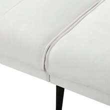 Foldable Futon Sofa Bed, 150 Cm Sleeper Sofa With 5-Position Adjustable Backrest, Modern Loveseat For Small Spaces, Guest Bed & Living Room, Beige - Beige - View 6
