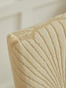 1/4/6/8pcs Removable Plush Fabric Chair Covers With Shell Pattern, Full Coverage Stretch Slipcovers For Dining Room, Bedroom, Living Room, Home Decor, Holiday Party - Beige - View 7