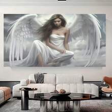 Cuadro en lienzo 2D plano, 1 pieza con un ángel de ensueño en un estilo abstracto moderno, un regalo para familiares y amigos, una pieza interesante sin marco para dormitorios, cocinas, salas de estar, así como para hoteles, cafeterías y espacios de oficina - Enmarcado - Ver 3