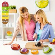 Caja de Frescura para Aguacate y Juego de Almacenamiento de Cebolla, Contenedor de Preservación de Frutas y Verduras de Silicona, Apto para Refrigerador, Contenedor de Frescura Reutilizable, Apto para Tomates, Limones, Ajo, Patatas - Reducir el Desperdicio de Alimentos - Multicolor - Ver 4