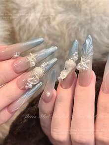 12格海星貝殼美甲裝飾套裝，跨境熱銷極光貝殼椰子樹DIY美甲飾品配件美甲飾件 - 彩色 - 查看 5