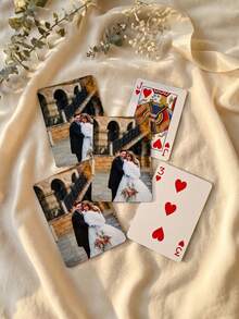 Personalized Wedding Playing Cards, Customized Wedding Photo Playing Cards, Personalized Couple Playing Cards Set, Customized Photo Wedding Favors, Customized Couple Photo Playing Cards, Unique Wedding Guest Favors - Multicolor - View 4