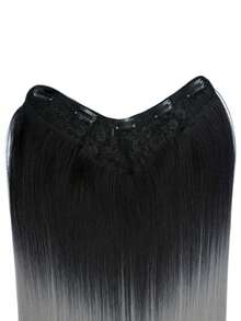 Extensions de cheveux droits à clipser de 20 pouces, style WaveTrip, inspiration pour tenues de vacances pour femmes, Saint-Valentin, couleur noire, convient pour queue de cheval, festivals de musique, fêtes, cosplay, vacances, toutes saisons - Gris - Voir 4