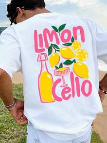 Hip-Hop Urban Letter Print T-Shirt With A Relaxed Fit For Women - 黑色 - 查看 6