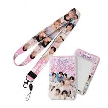 Long Lanyard Phone Strap 2-In-1 Detachable Keychain, Celebrity Inspired Sliding Card Holder, Creative Sliding Card Case For Student ID/Access Card - Multicolor - View 10