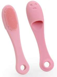 1/3 Piezas Cepillo de limpieza facial de silicona, cepillo de limpieza suave para dedos para la nariz y los poros, herramienta exfoliante para eliminar puntos negros, removedor portátil de residuos de maquillaje para base, lápiz labial y polvo suelto, esenciales para viajes y dormitorios para estudiantes - Rosa - Ver 6