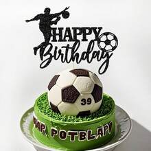 1pc Football Themed Birthday Cake Topper - Soccer Player Design, Suitable For Sports Fans And General Party Decoration - View 7