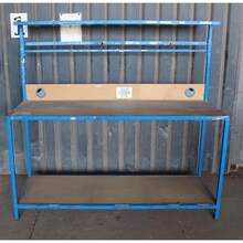 Used Industrial Pking Assembly Workbench Workstation With Shelves 1.7M Wide - B - View 2
