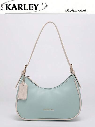 Túi đeo vai tối giản màu xanh lá nhạt, túi xách thời trang nữ, túi nhỏ đa năng dùng đi làm, túi đeo chéo nhẹ, túi đeo nách phong cách Y2K, hai dây đeo vai có thể thay thế, túi xách tay/đeo vai/đeo chéo.
