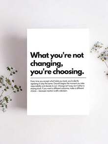 1pc "What You're Not Changing, You're Choosing" Motivational Greeting Card With Envelope, Inspirational Encouragement Card For Friends Coworkers Students, Blank Inside - A - View 10