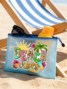 Transparent File Bag, Pvc Mesh Zipper Bag, A4 Data Bag With Beach Element Pattern, File Organizer - Transparent Plastic Envelope For Paper, Folders, Notebooks, Stationery - Perfect For Offices, Schools, Families, Travel - Waterproof Reusable Mesh Bag For Teachers, Students, Professionals - Perfect For Letter Paper, Homework, Receipts, Artworks - Lightweight And Transparent Storage Box, Inspection Bag, Project Folder, Mesh File Wallet - Multicolor - View 8