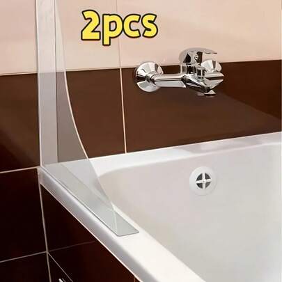 1 Pair Transparent Acrylic Splash Guard, Suitable For Bathroom And Sink