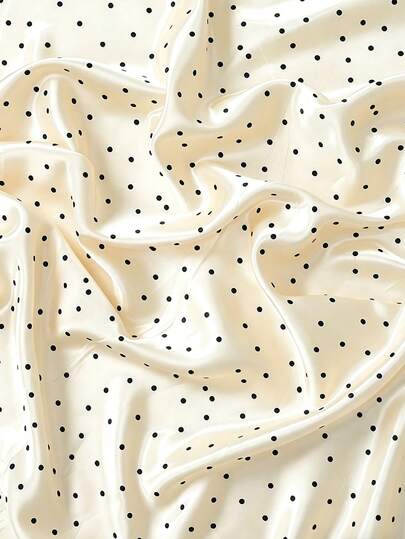 1pc Polka Dot Satin Fabric, Headwear Decor Clothing Lining Faux Silk Shiny Handmade DIY Satin Cloth