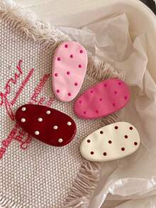 8pcs Women's Classy Light Retro Cute Colorful Polka Dot Oval Hair Clips Sweet Versatile Side Clip Minimalist Personalized Bangs Clamps Lovely Hair Accessories Claw Clips Hair Barrettes Head Accessories Hairpin FTQU - 多色 11 - 查看 7