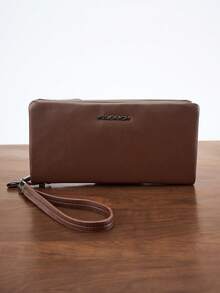 HOVI'S Túi cầm tay nam - Khóa kéo đôi, dây đeo cổ tay có thể tháo rời, đựng được điện thoại, dung tích rộng rãi, lý tưởng cho sử dụng hàng ngày/công sở. - màu nâu - Xem 3