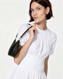 Kate Spade Túi Hobo dễ thương KS PAIGE bằng da, túi đeo chéo cho nữ, túi đeo vai có khóa kéo phía trên, túi đeo chéo thường ngày cho nữ với dây đeo có thể điều chỉnh. - màu đen - Xem 2
