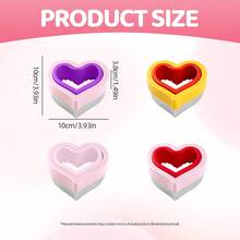 1pc Stainless Steel Sandwich Cutter And Sealer | Heart Shaped Cutter, Suitable For Sandwiches - Perfect For Back To School, Valentine's Day And Various Holidays - Red and Yellow - View 3