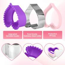 1pc Stainless Steel Sandwich Cutter And Sealer | Heart Shaped Cutter, Suitable For Sandwiches - Perfect For Back To School, Valentine's Day And Various Holidays - Red and Yellow - View 4