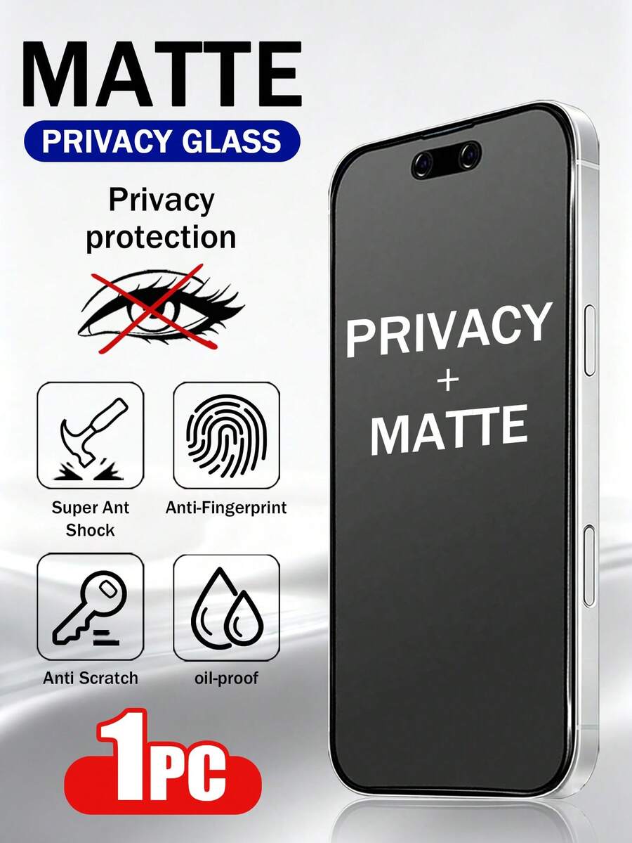 XINHONGYU 1組隱私鋼化玻璃螢幕保護貼,9D 9H表面玻璃膜,適用於 17 Pro Max、17 Pro、17 Air、17、17E、16 Pro Max、16 Pro、16 Plus、16E以及15、14、13、12系列 - 1pc - 查看 1