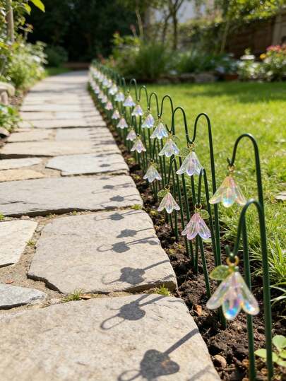 20 piezas Estacas de jardín, columnas de decoración perenne adecuadas para jardín, patio, entrada, para mejorar la estética del jardín, decoración navideña, decoración de boda, decoración del hogar, decoración exterior, paisaje del patio, propuesta, regalo del Día de San Valentín, confesión, regalo para mujeres
