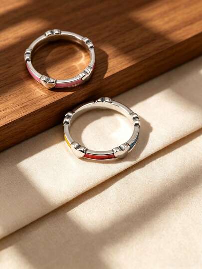 خاتم فضة إسترليني عيار 925 مطلي بالمينا بتصميم قلوب بسيط وفريد، مجوهرات فاخرة وخفيفة الفخامة للنساء، قطعة أزياء مميزة للبيان، هدية مثالية لعيد الحب وعيد الأم وعيد الاستقلال وأعراس الزفاف، تصميم مبتكر من مجموعة جيمسينا