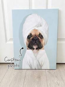 Portrait d'animal de compagnie personnalisé - Œuvre d'art drôle de chien dans la baignoire, cadeau personnalisé, portrait d'animal de compagnie personnalisé avec citations personnalisées, portrait de chien personnalisé basé sur une photo, portrait d'animal de compagnie numérique, cadeau pour maman de chien, cadre commémoratif pour animal de compagnie, art de chat personnalisé - Multicolore - Voir 5