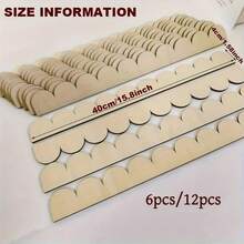 6pcs Wavy Wooden Decorative Strips, Wooden Wavy Edge Decorative Strips, Fan-Shaped Wavy Edge Wooden Decorative Strips, Suitable For Decorating Door/Window Frames, Cabinet DIY, Furniture Edges, Adding Elegant Atmosphere To Home - B - View 3