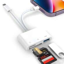 Plug And Play Universal Card Reader, Camera Multi-Storage Adapter, SD/TF Card Slot/USB3.0/Type-C/Lighting OTG USB Camera Card Reader & Viewer, Compatible With IPhone, - View 12