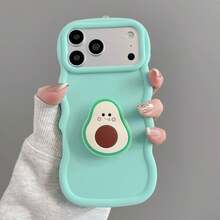 Ốp điện thoại hình quả bơ, ốp điện thoại hình bánh macaron kèm dây đeo cổ tay, tương thích với iPhone 17 Pro Max/16 Pro Max/15 Pro Max/14 Pro Max/13 Pro Max/12 Pro Max/11 Pro Max/XS Max/7/8 Plus, Honor. - màu xanh lá - Xem 2