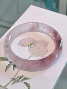 1 chiếc vòng tay màu tím giả ngọc bích, vòng tay ngọc bích ngọt ngào, đa năng, vòng tay tối giản đeo hàng ngày, quà tặng tình bạn - Màu tím - Xem 4