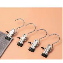 10 piezas de pinzas de ropa de acero inoxidable de alta calidad, estante ajustable de metal para pantalones con pinzas, pinzas de lavandería con ganchos, pinzas portátiles para colgar ropa, pantalones, faldas, decoración, primavera, minimalista, blusas de verano - Multicolor - Ver 14