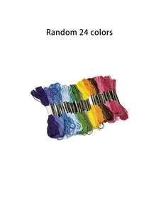 24 piezas/50 piezas de hilo de bordar de colores surtidos, hilo de 6 hebras de 8m de longitud completa, paquetes de colores aleatorios, adecuado para punto de cruz, manualidades de tela, adornos de borlas, decoración hecha a mano y proyectos de costura - Cable - Ver 9