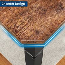 Mesa de comedor rectangular de 71 pulgadas para 6 a 8 personas, estilo granja y retro en color negro. Diseño moderno con tablero de madera y patas metálicas resistentes, ideal como mesa de cocina, escritorio para el hogar o mesa de conferencias - Marrón - Ver 7