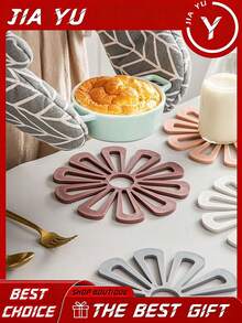 1 件装硅胶耐热餐垫，圆形防滑厨房餐桌垫，适用于热菜、锅具和杯子 - 仅限手洗，耐用尼龙材质 - 彩色 - 查看 4