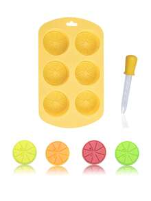 2 khuôn nướng hình trái cây, bao gồm dứa, chanh, dưa hấu, dâu tây, thích hợp để làm sô cô la, kẹo, bánh ngọt, thạch, kèm 1 ống nhỏ giọt, tổng cộng 4 cái. - Bộ khuôn - Xem 13