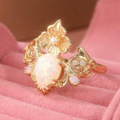 High-Quality Vintage Palace Carved Women's Ring, Artistic Elegant Design, Exquisite Accessory For Festivals And Banquets, Ideal Gift For Women