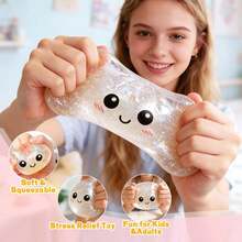 Glitter Dumpling Squishy - Random Glitter Dumpling Box, 10 Colors Dumplings Squishy Toy, More Surprises (Random-4PCS) - Multicolor 2 - View 5