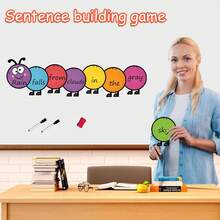 hoojojo Wipeable Caterpillar Phonics Spelling Cards, Sight Words Sentence Building Game, ESL Teaching Supplies For Homeschool Classroom - Multicolor - View 4