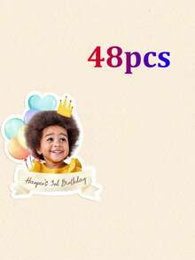 12/24/36/48pcs Birthday Stickers, Personalized Birthday Stickers, Customized Children's Birthday Stickers, Back To School - Multicolor (Balloon) - View 22