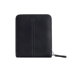 CarrKen 1pc New Vintage Stylish Multi-Function Zipper Wallet, Contrast Color Card Holder For Young Men And Students, For Him - Black - View 4