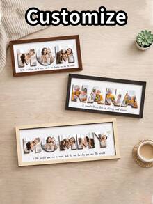 Personalized Customized Photo Mother Frame Gift, Mother Photo Logo, Mother's Day Gift, Mother Customized Photo Wooden Plaque, Mother's Gift, Grandmother's Gift, Gift For Her - Multicolor - View 1