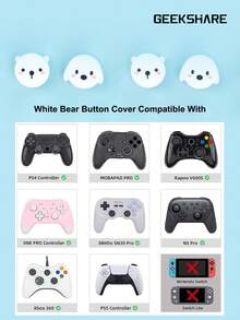 GeekShare 4pcs Cute Dog & Bear Design Silicone Thumb Grip Joystick Caps For Nintendo Switch Joycon - Dog & Bear - View 3