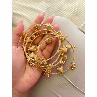 2pcs Women's CCB Beads And Alloy Bells Bracelet Suitable For Daily Wear