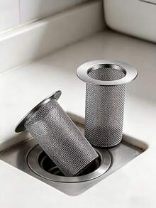 2pcs Stainless Steel Bathroom Drain Cover, Sink Strainer, Filter Net, Hair Catcher, Suitable For Bathroom, Bathtub, Pipe - Multicolor - View 3