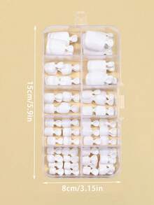 120片纯白色短款按压式脚趾甲，全覆盖假脚趾甲，美甲DIY人造甲片，修脚用品，日常佩戴，婚礼，派对，舞会，度假和海滩使用，易于佩戴的美甲装饰，适合女性和女孩 - 美甲片 - 查看 10