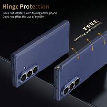 1pc Hadaasi Multi-Color Magnetic Leather Texture Smart Quick Access Payment PU Leather Case With Built-In Screen Protector, Foldable Hinge, Metal Lens Frame, Electroplated Metal Buttons, NFC Function, Side Key Activation, Submenu One-Touch Payment, Suitable For Samsung Galaxy Z Fold 7/Z Fold 6/Z Fold 5/Z Fold 4/Z Fold 3 - Multicolor - View 9
