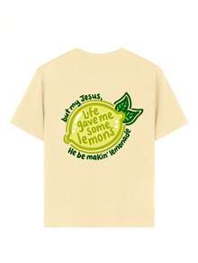 Tween Boy Casual Graphic Print Crew Neck Short Sleeve T-Shirt, Summer Top - Apricot - View 3