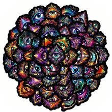 25 piezas Surtido de pegatinas vintage de ojo que todo lo ve, estilo retro fantástico, colores vibrantes, diseños diversos, llenos de estética mística, muy decorativas para equipaje, portátil y resistentes al agua - Multicolor - Ver 11